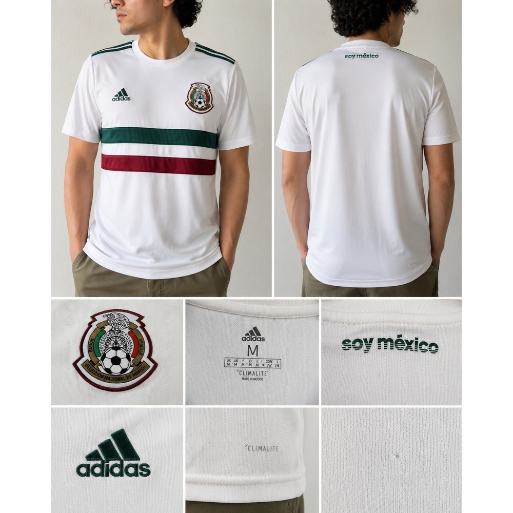 Adidas Mexico 2018 World Cup Away Jersey Mens Medium White Climalite Soccer Kit